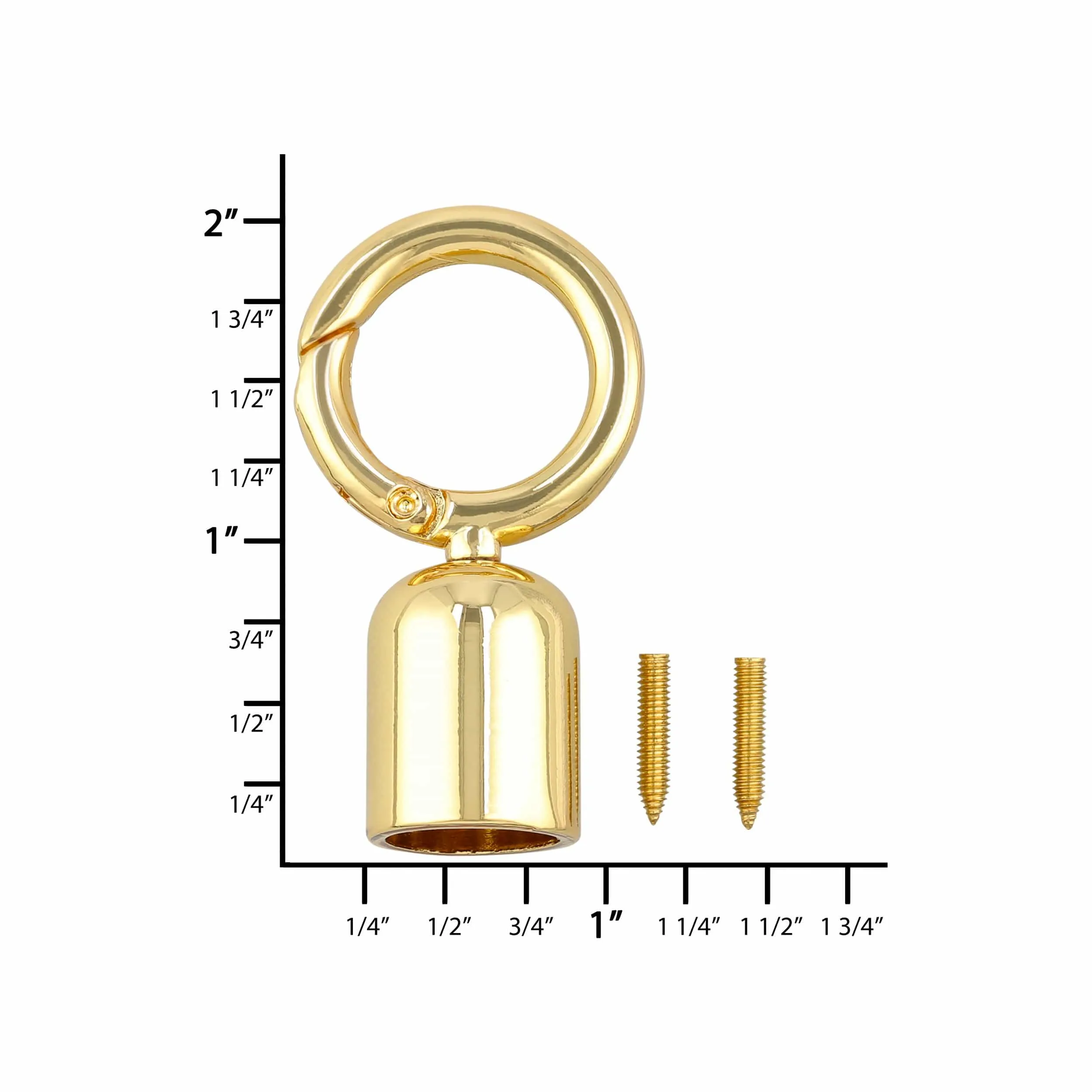 1/2" Gold, Tassel Cover with Spring Gate, Zinc Alloy, #P-2969-GOLD