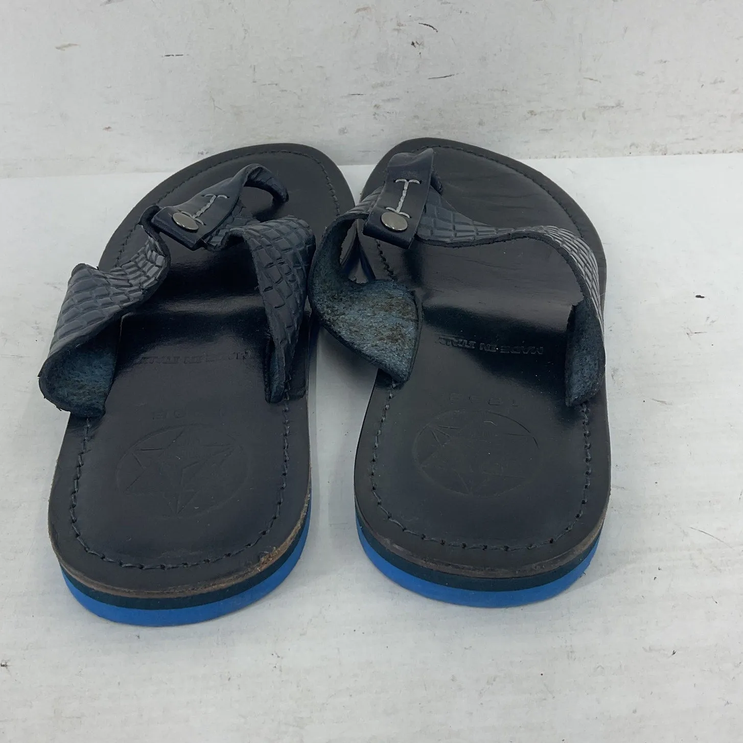 1968 Black Men's Summer Flip Flops Size 8 Synthetic Preowned