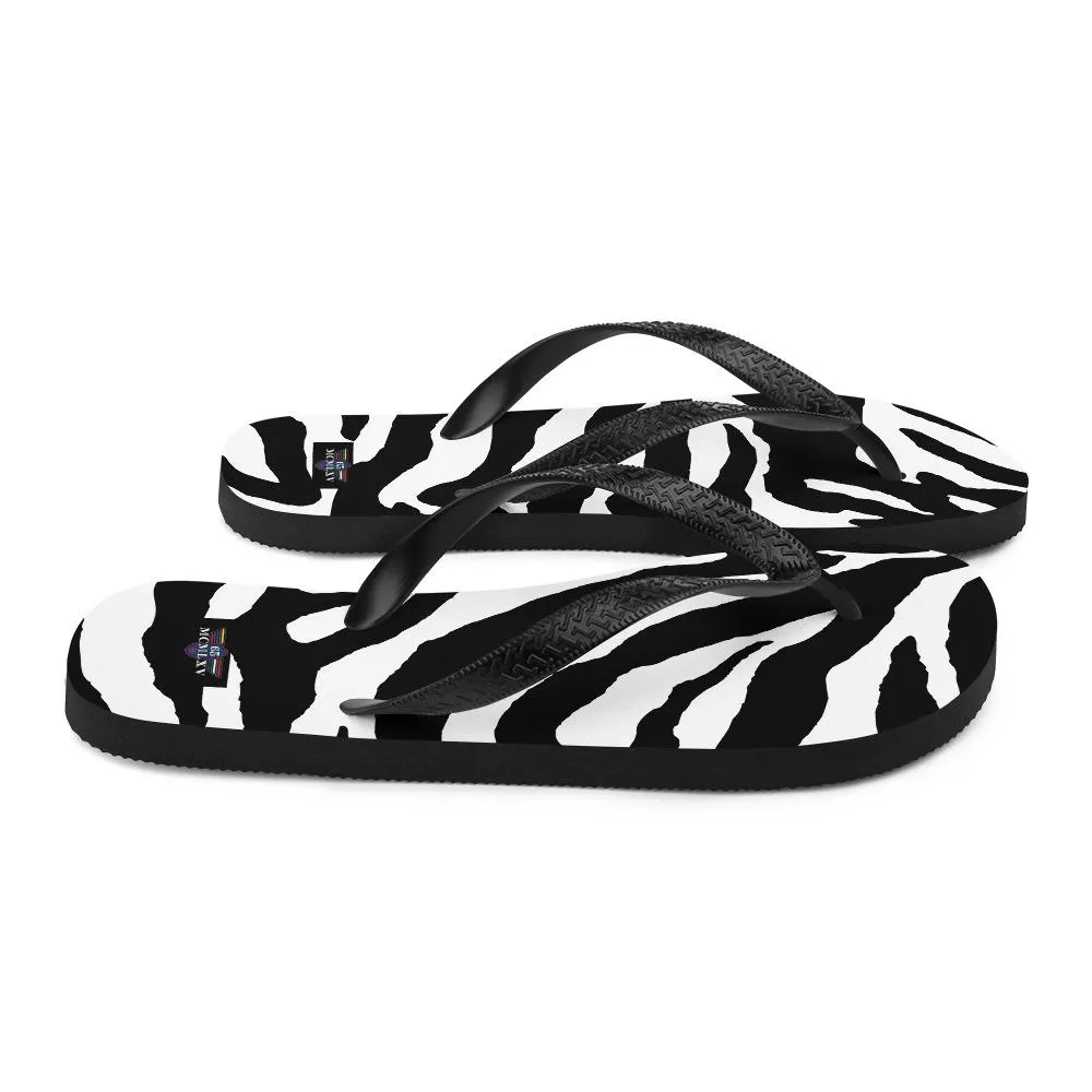 65 MCMLXV Unisex Zebra Animal Print Flip-Flops