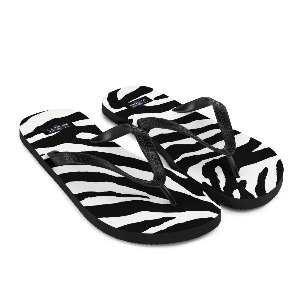 65 MCMLXV Unisex Zebra Animal Print Flip-Flops