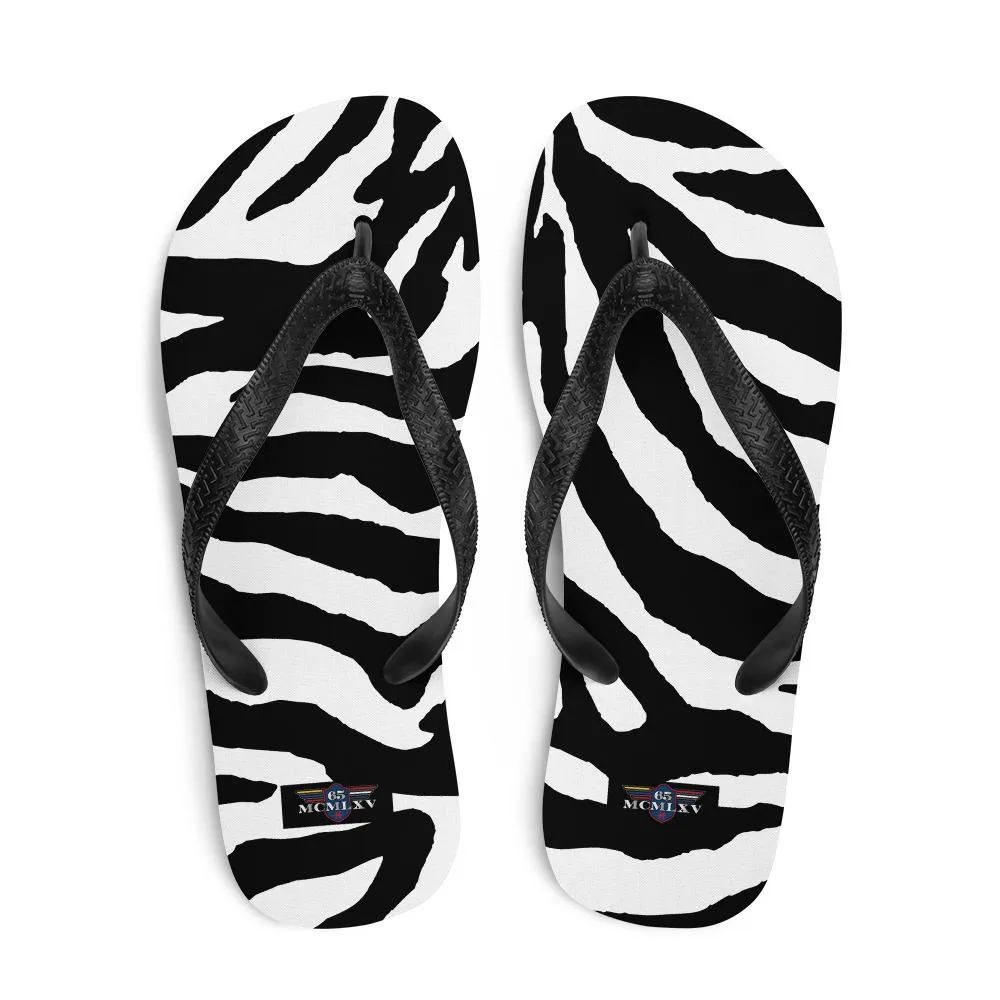 65 MCMLXV Unisex Zebra Animal Print Flip-Flops