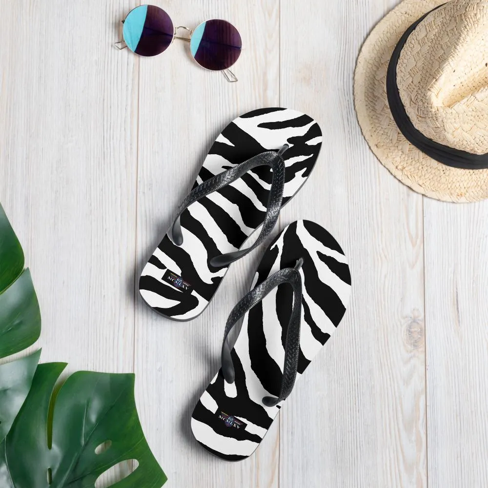 65 MCMLXV Unisex Zebra Animal Print Flip-Flops