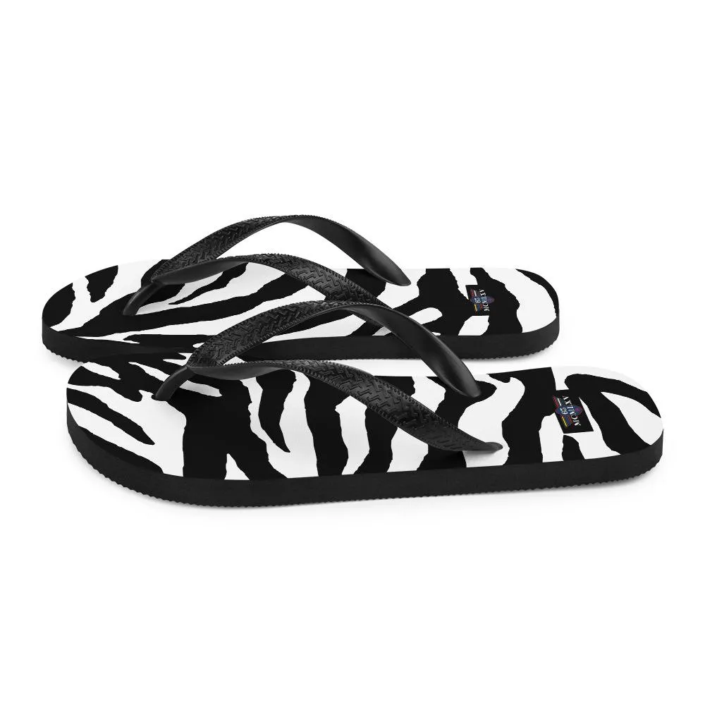 65 MCMLXV Unisex Zebra Animal Print Flip-Flops