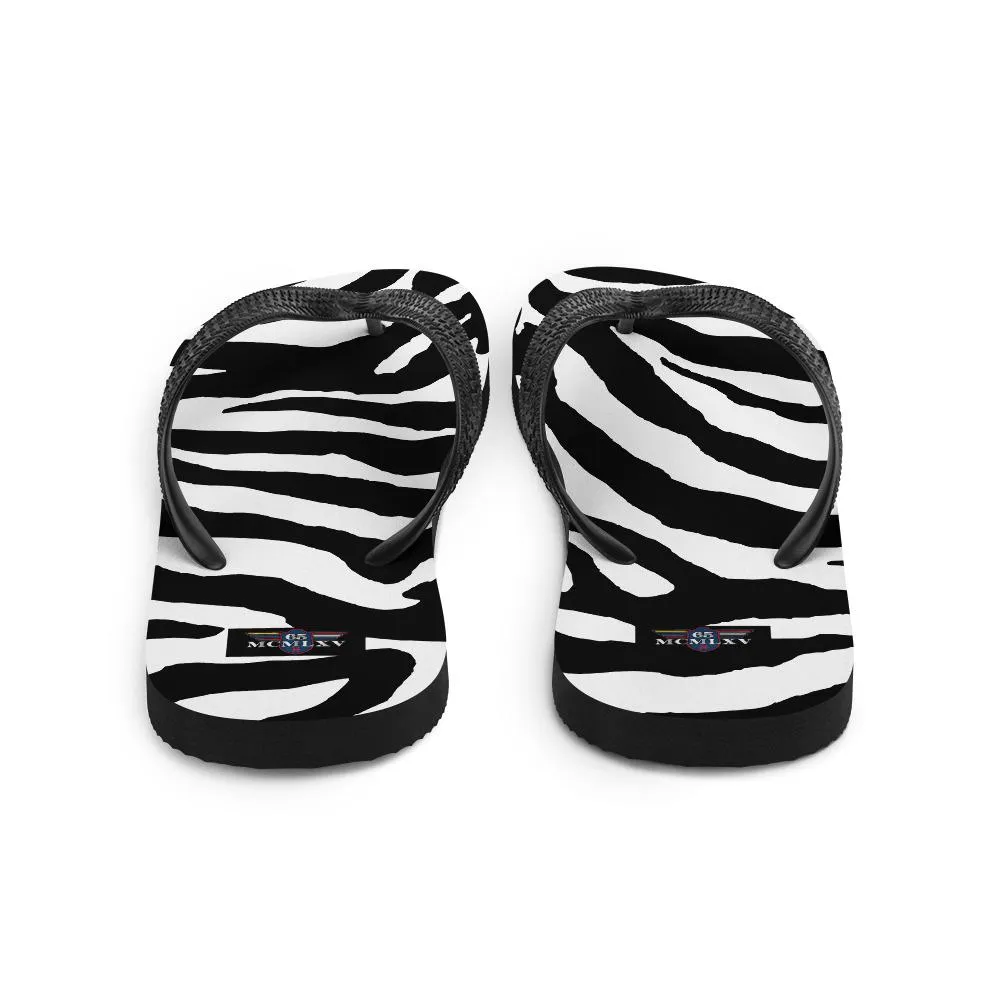 65 MCMLXV Unisex Zebra Animal Print Flip-Flops