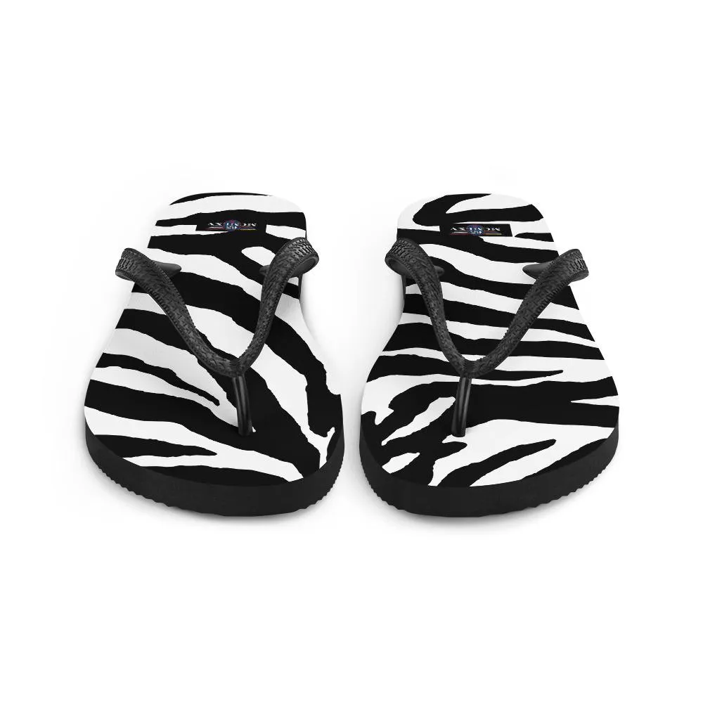 65 MCMLXV Unisex Zebra Animal Print Flip-Flops