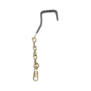 9" Brass, Garment Bag Hook, Steel with Rubber tip, #L-1777-BP