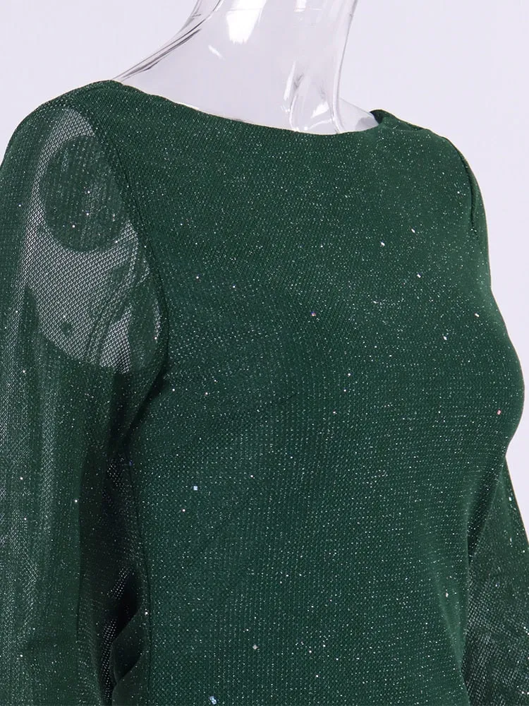 Aella Long Sleeve Sequin Dress