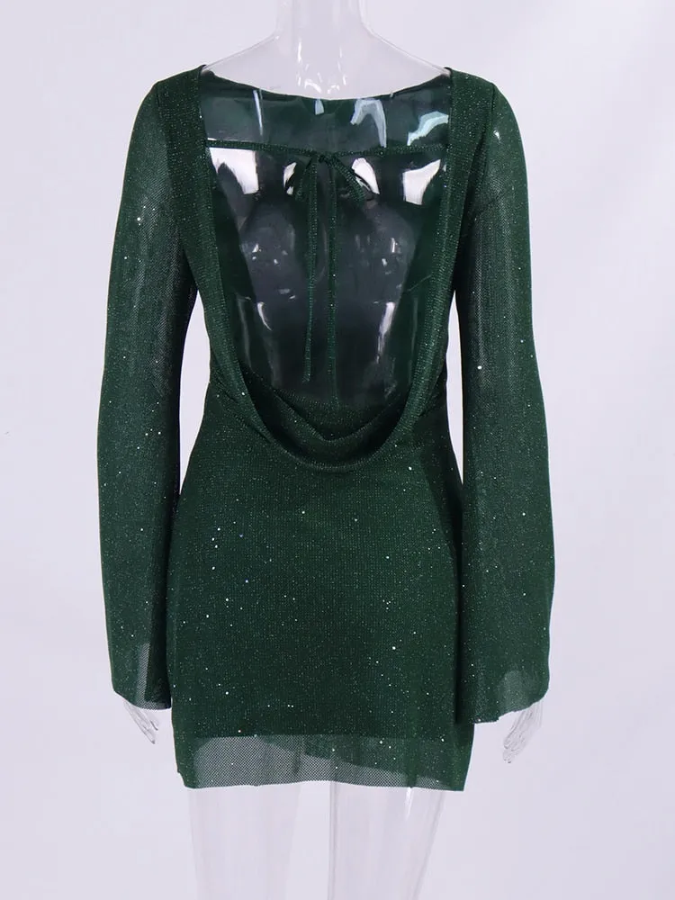 Aella Long Sleeve Sequin Dress