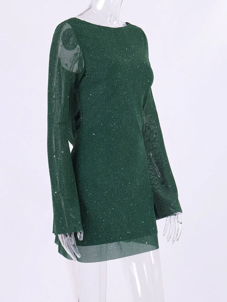 Aella Long Sleeve Sequin Dress