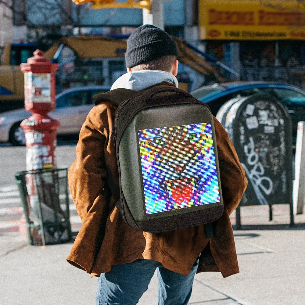 Backpack LED Full-Colour Screen Travel Laptop waterproof bag for bikers and outdoor promotions