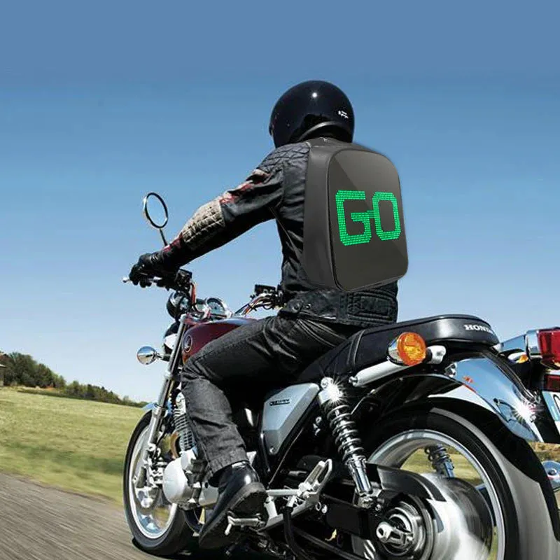 Backpack LED Full-Colour Screen Travel Laptop waterproof bag for bikers and outdoor promotions