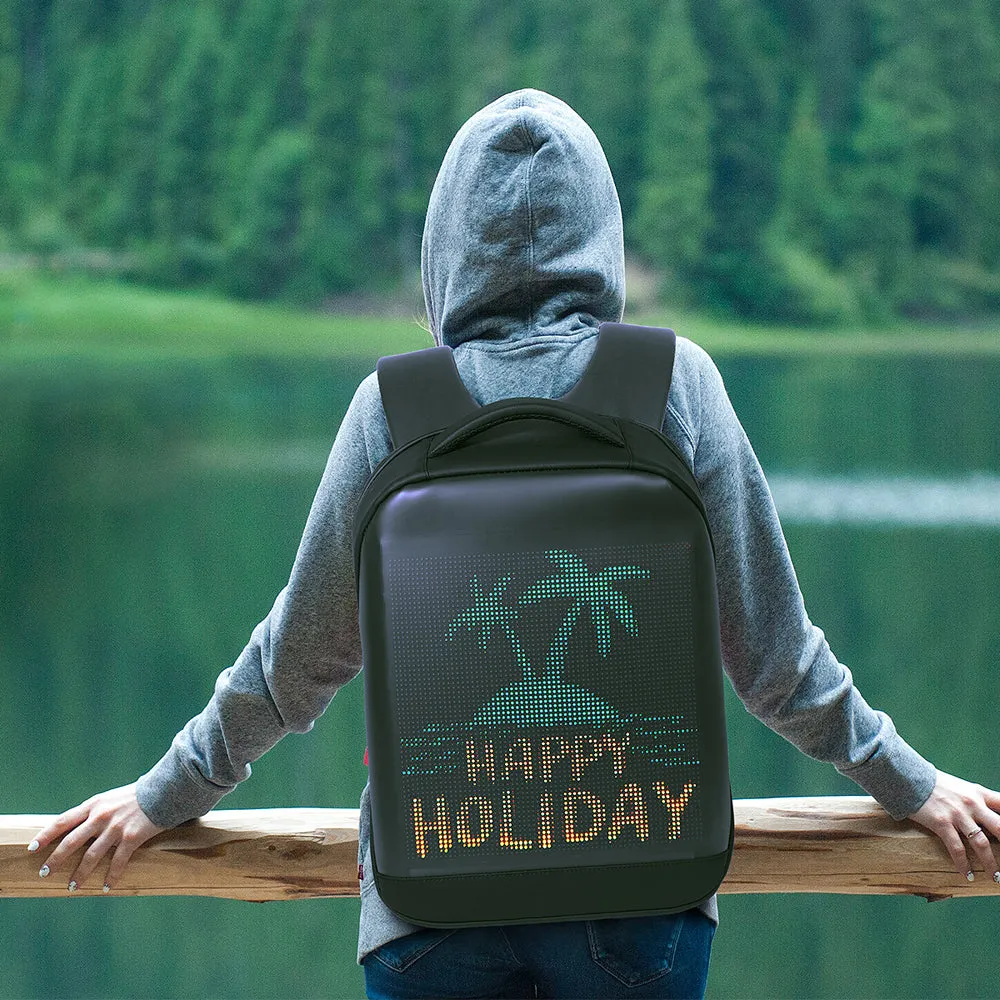 Backpack LED Full-Colour Screen Travel Laptop waterproof bag for bikers and outdoor promotions
