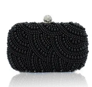 Beaded pearls evening clutch bags