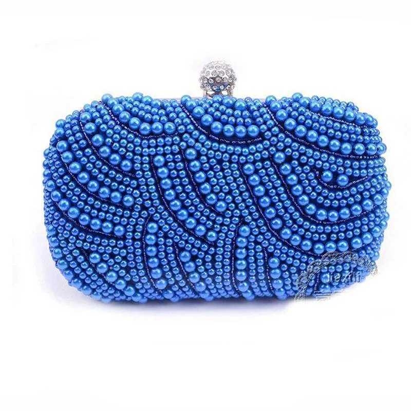 Beaded pearls evening clutch bags
