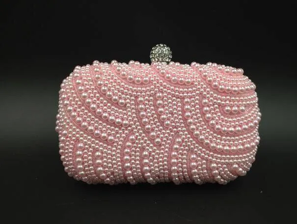 Beaded pearls evening clutch bags