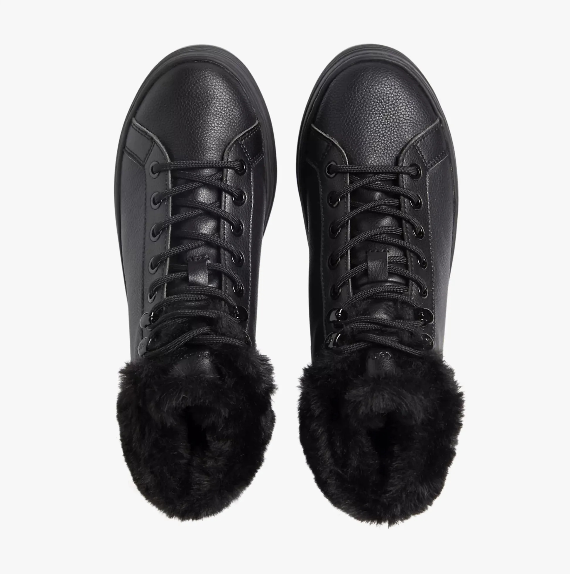 BOLD PLATFORM LOW LACE UP Womens Trainers Triple Black