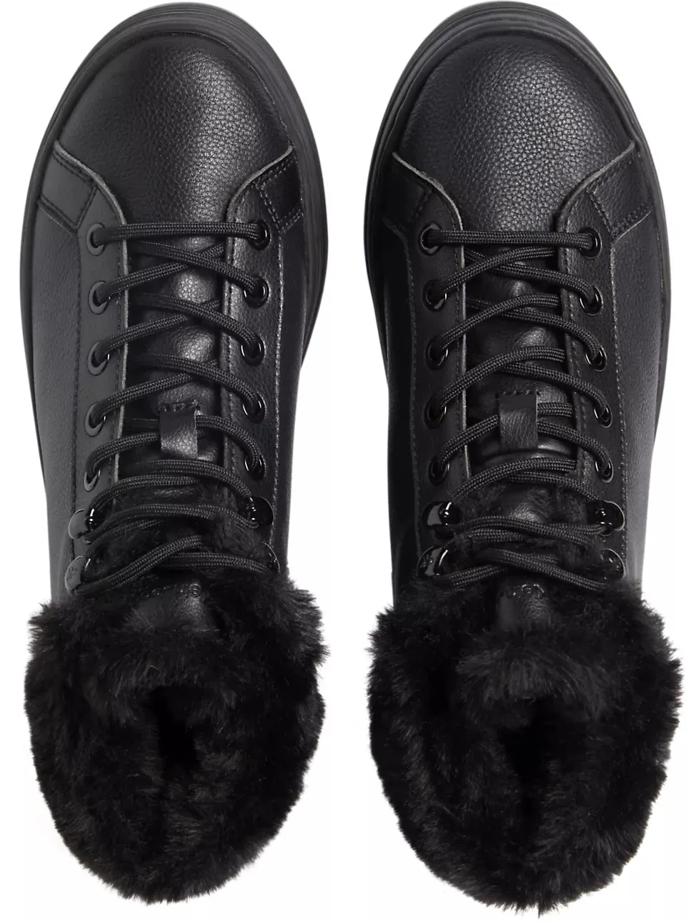 BOLD PLATFORM LOW LACE UP Womens Trainers Triple Black