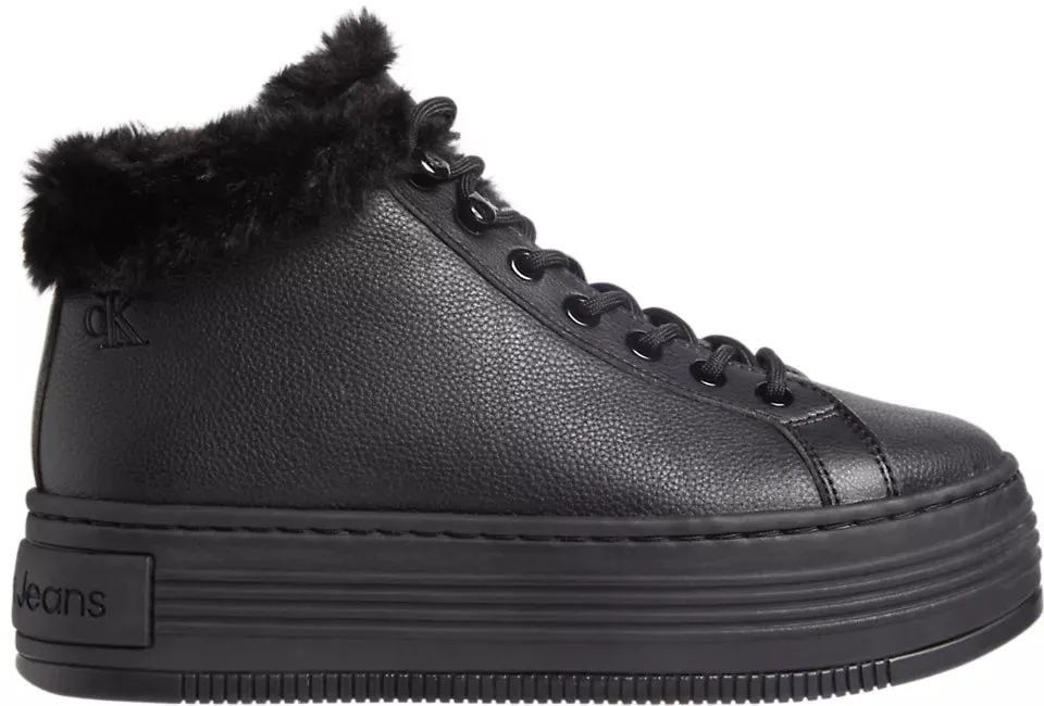 BOLD PLATFORM LOW LACE UP Womens Trainers Triple Black