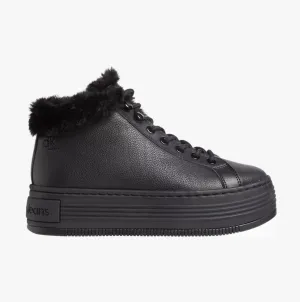 BOLD PLATFORM LOW LACE UP Womens Trainers Triple Black