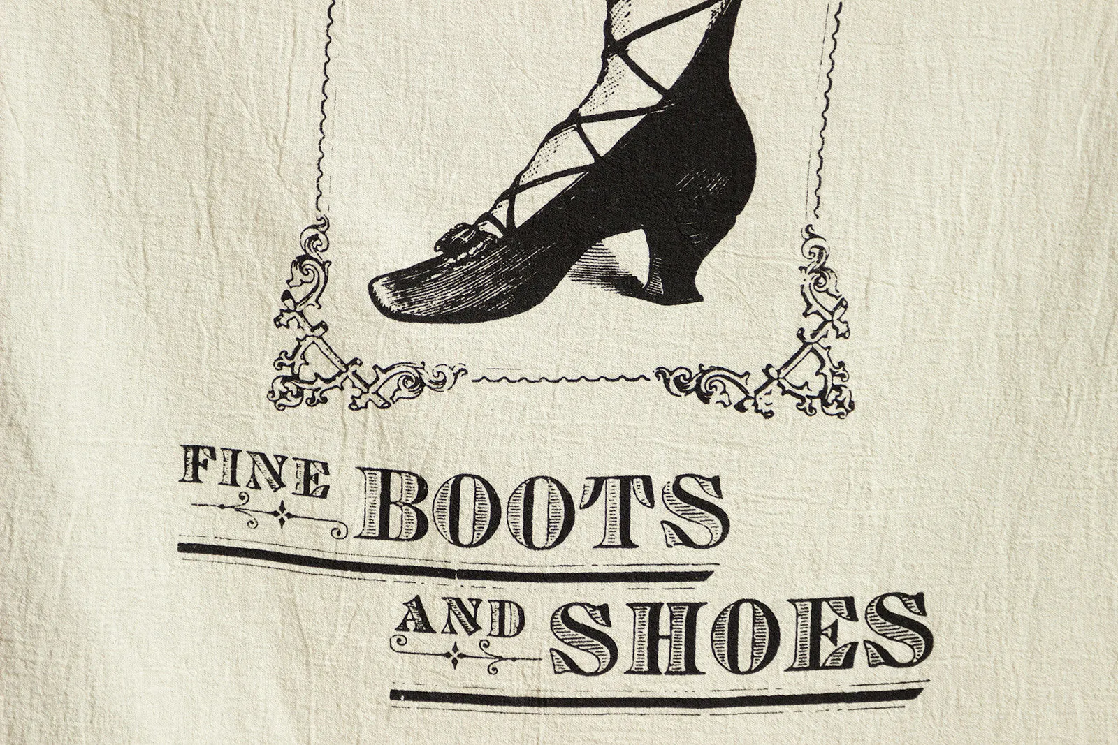 Boots & Shoes Flour Sack Towel, Detroit RH Fyfe Co.