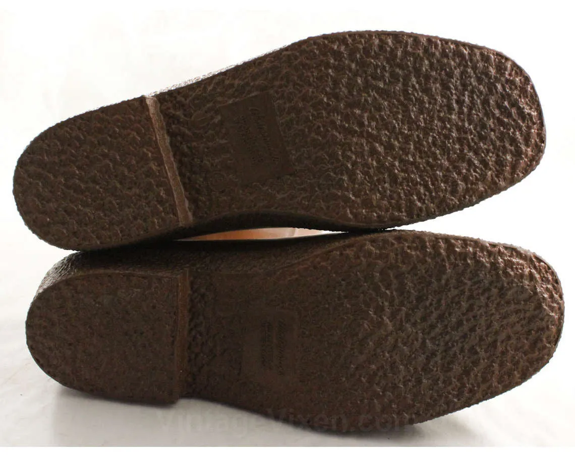 Boys Brown Galoshes - Big Boy's Size 5 - Authentic 1960s Boot - Child's 60s Rain Boots - Waterproof Rubber Childrens Shoes - NOS Deadstock