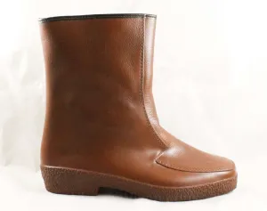 Boys Brown Galoshes - Big Boy's Size 5 - Authentic 1960s Boot - Child's 60s Rain Boots - Waterproof Rubber Childrens Shoes - NOS Deadstock