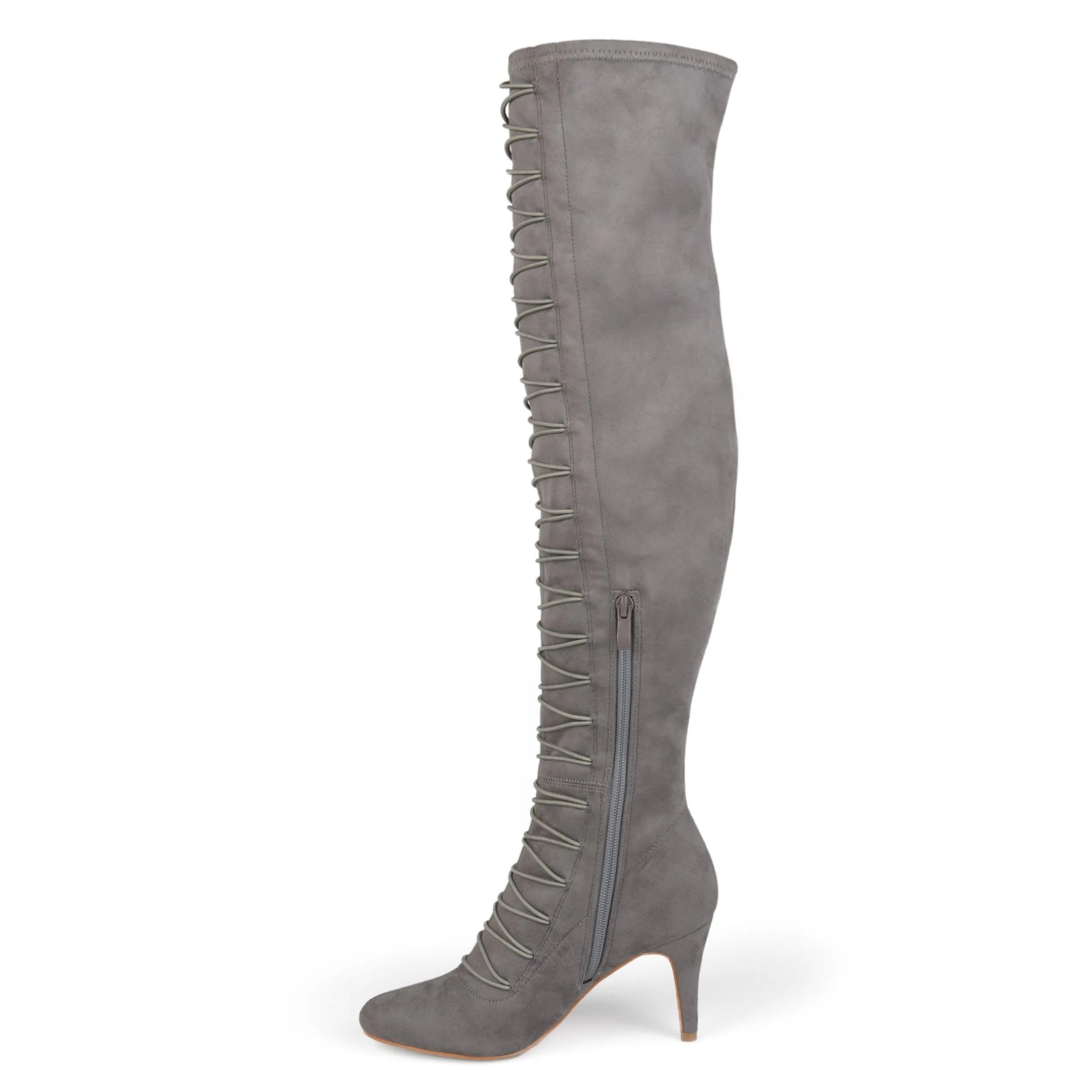 Brinley Co. Womens Regular and Wide Calf Vintage Almond Toe Over-The-Knee Boots