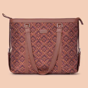 Brown Floral Women's Office Bag