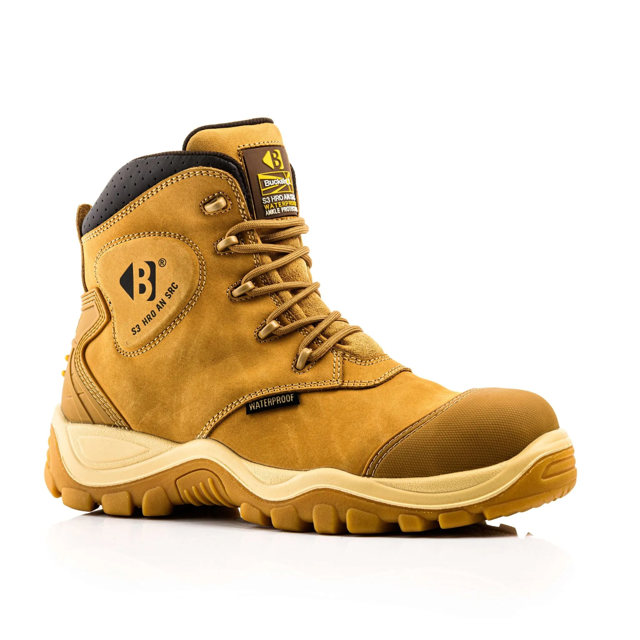 Buckbootz BSH012 Bang Guardz S3 Black Lace-up Buckler Boots