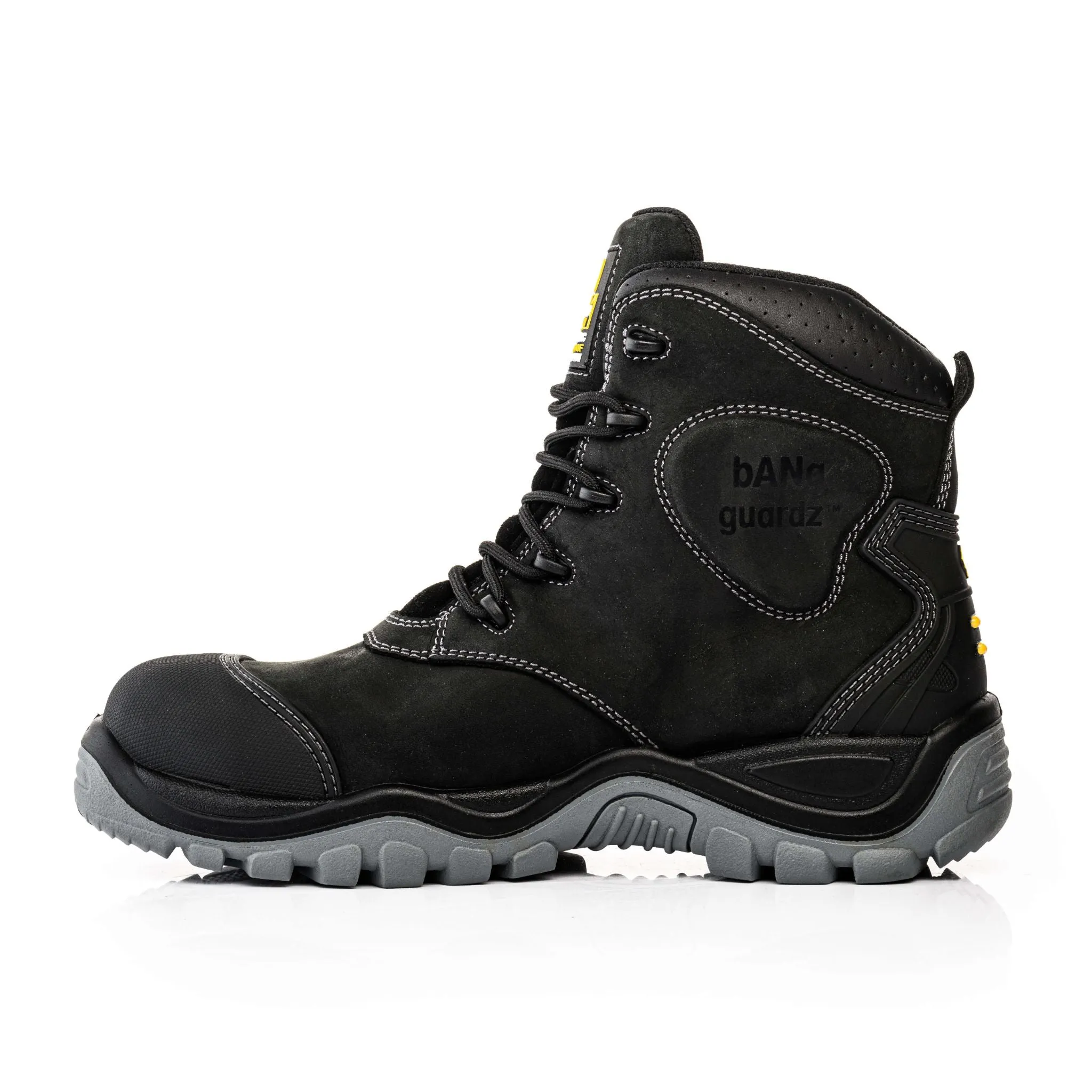 Buckbootz BSH012 Bang Guardz S3 Black Lace-up Buckler Boots
