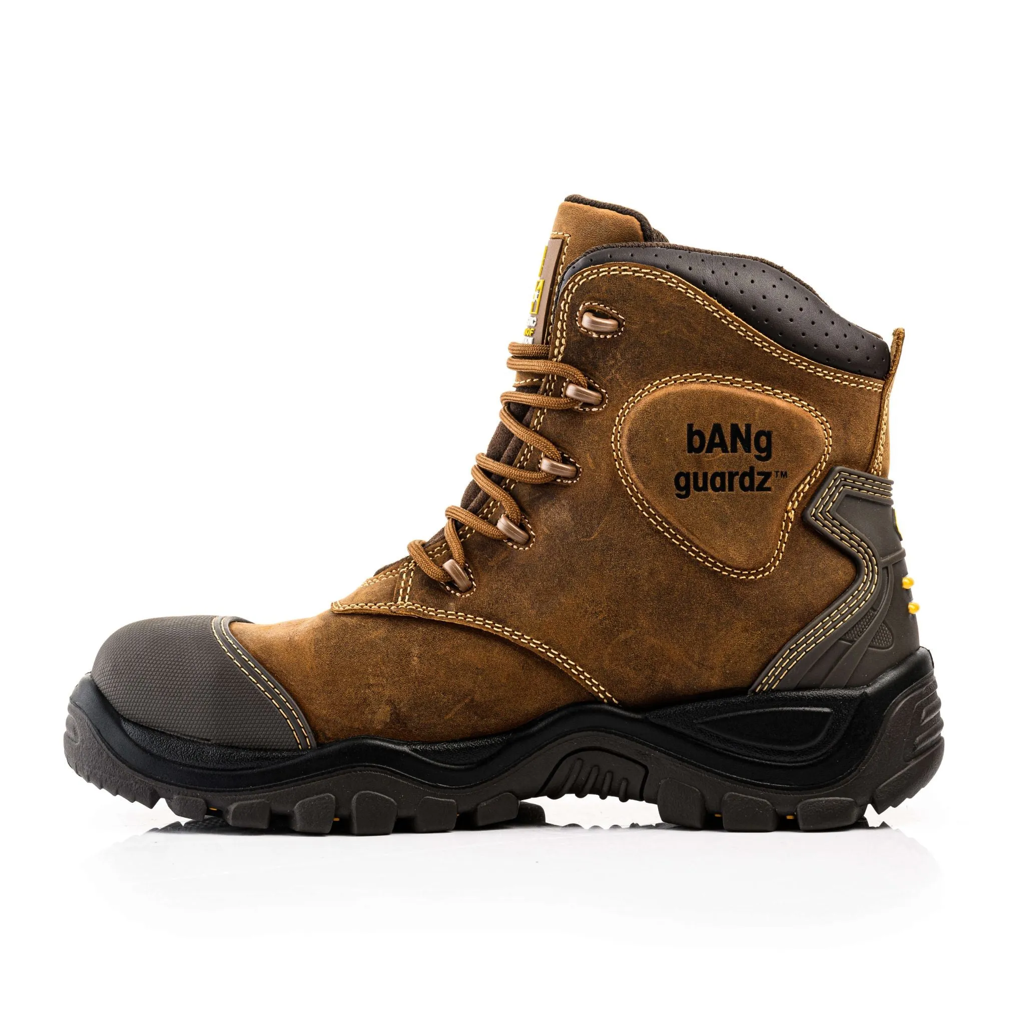 Buckbootz BSH012 Bang Guardz S3 Black Lace-up Buckler Boots