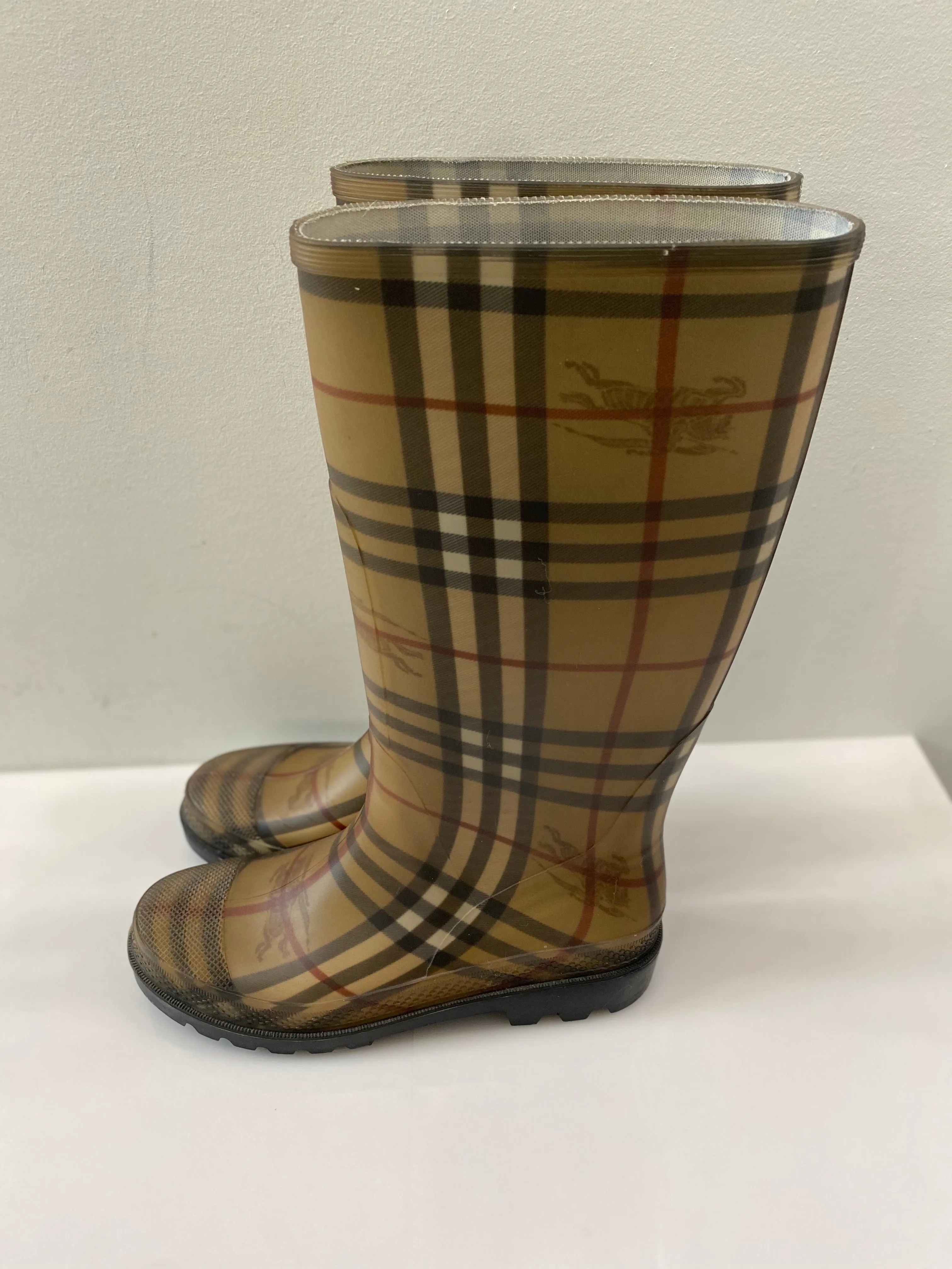 BURBERRY HAYMARKET CHECK RAIN BOOTS