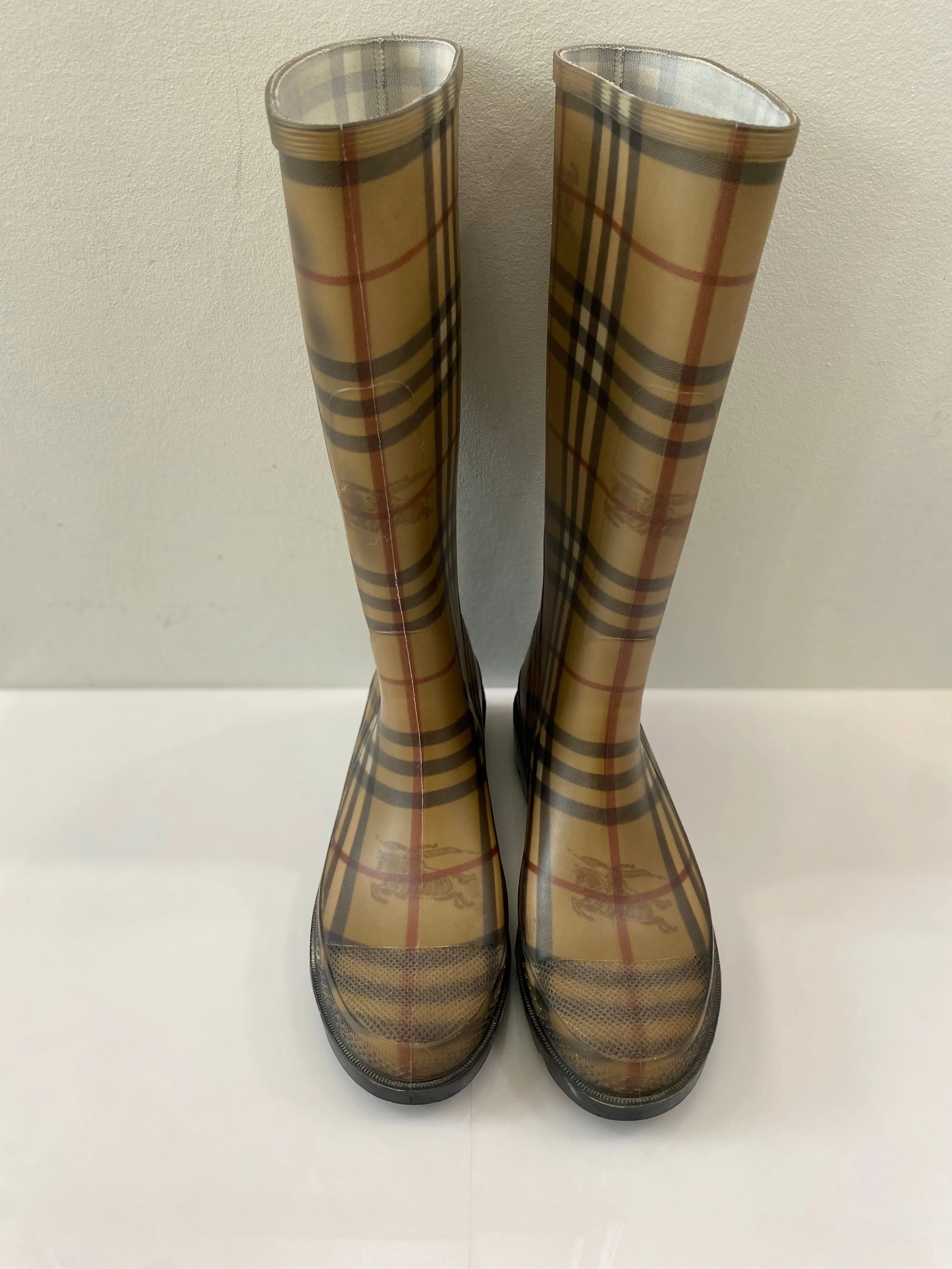 BURBERRY HAYMARKET CHECK RAIN BOOTS