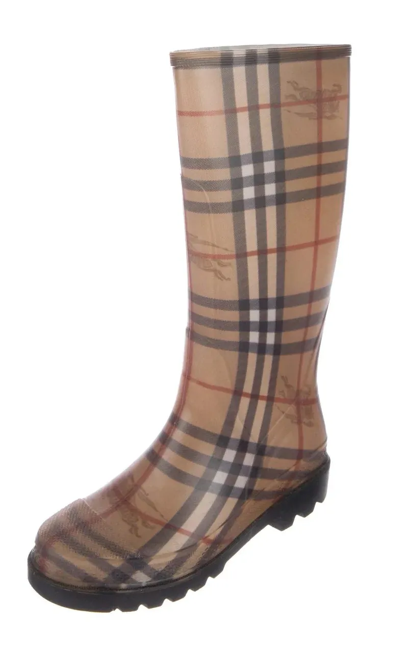 BURBERRY HAYMARKET CHECK RAIN BOOTS