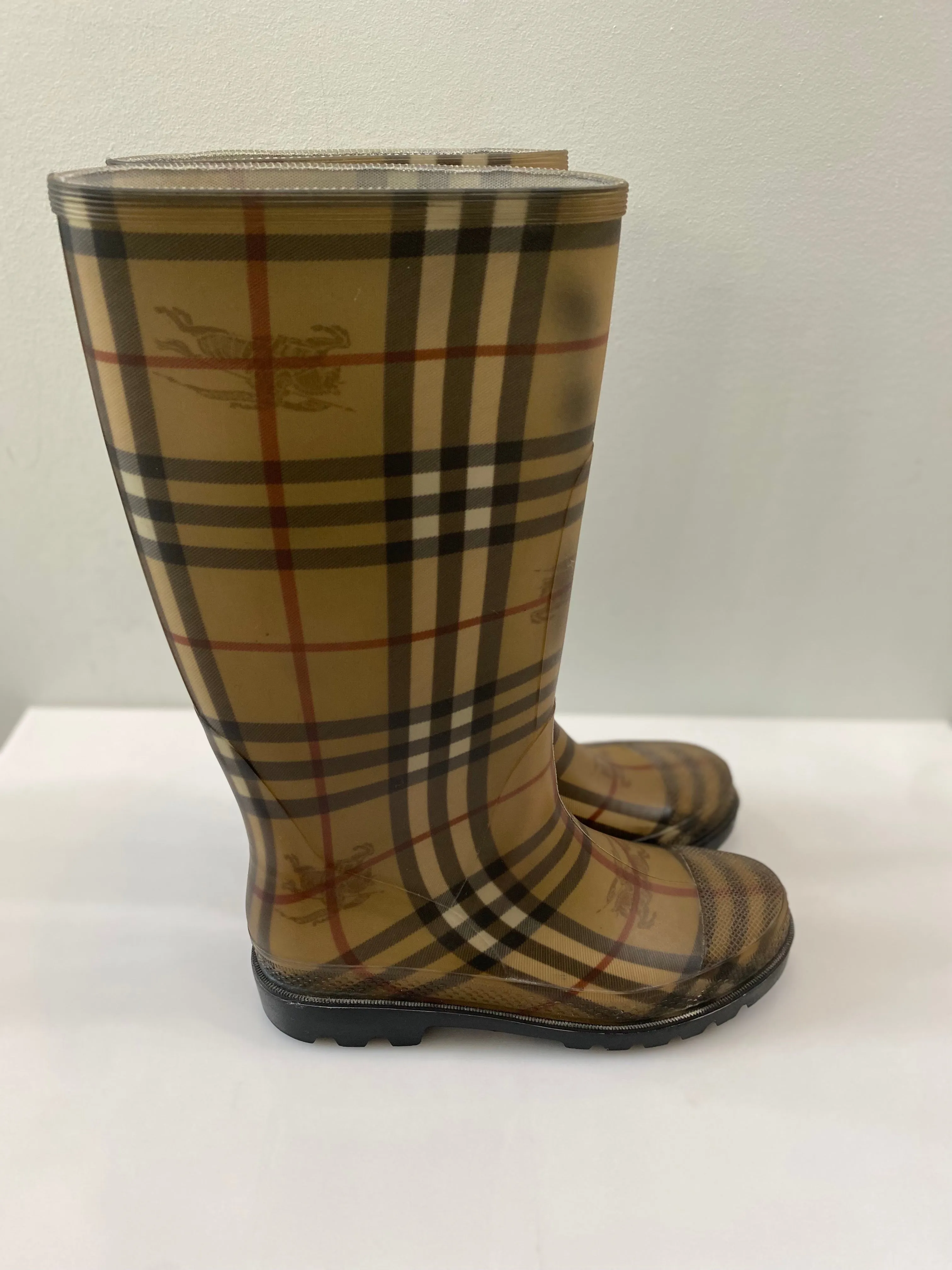 BURBERRY HAYMARKET CHECK RAIN BOOTS