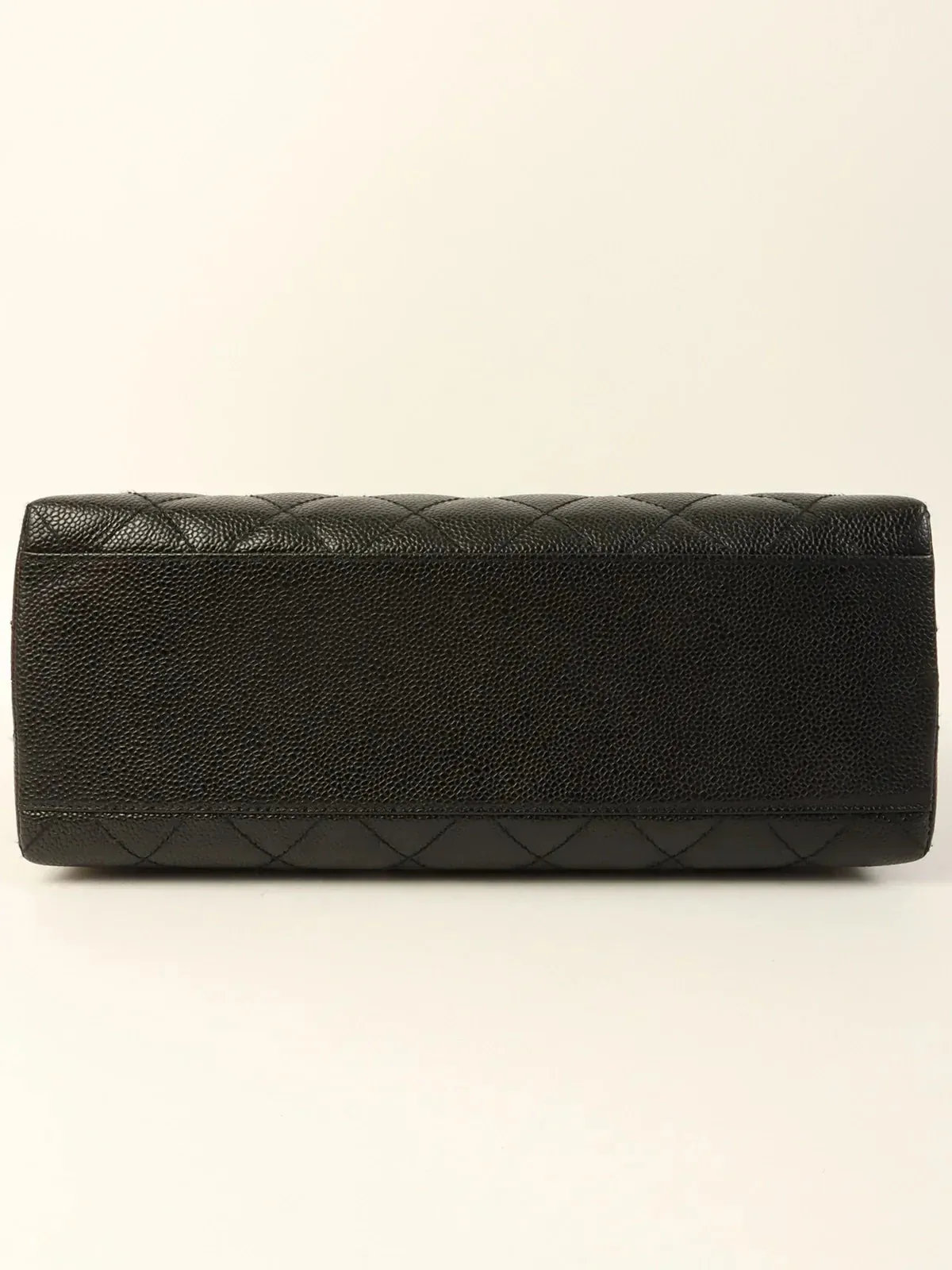 CHANEL Around 2001 Made Caviar Skin Turn-Lock Top Handle Bag Black