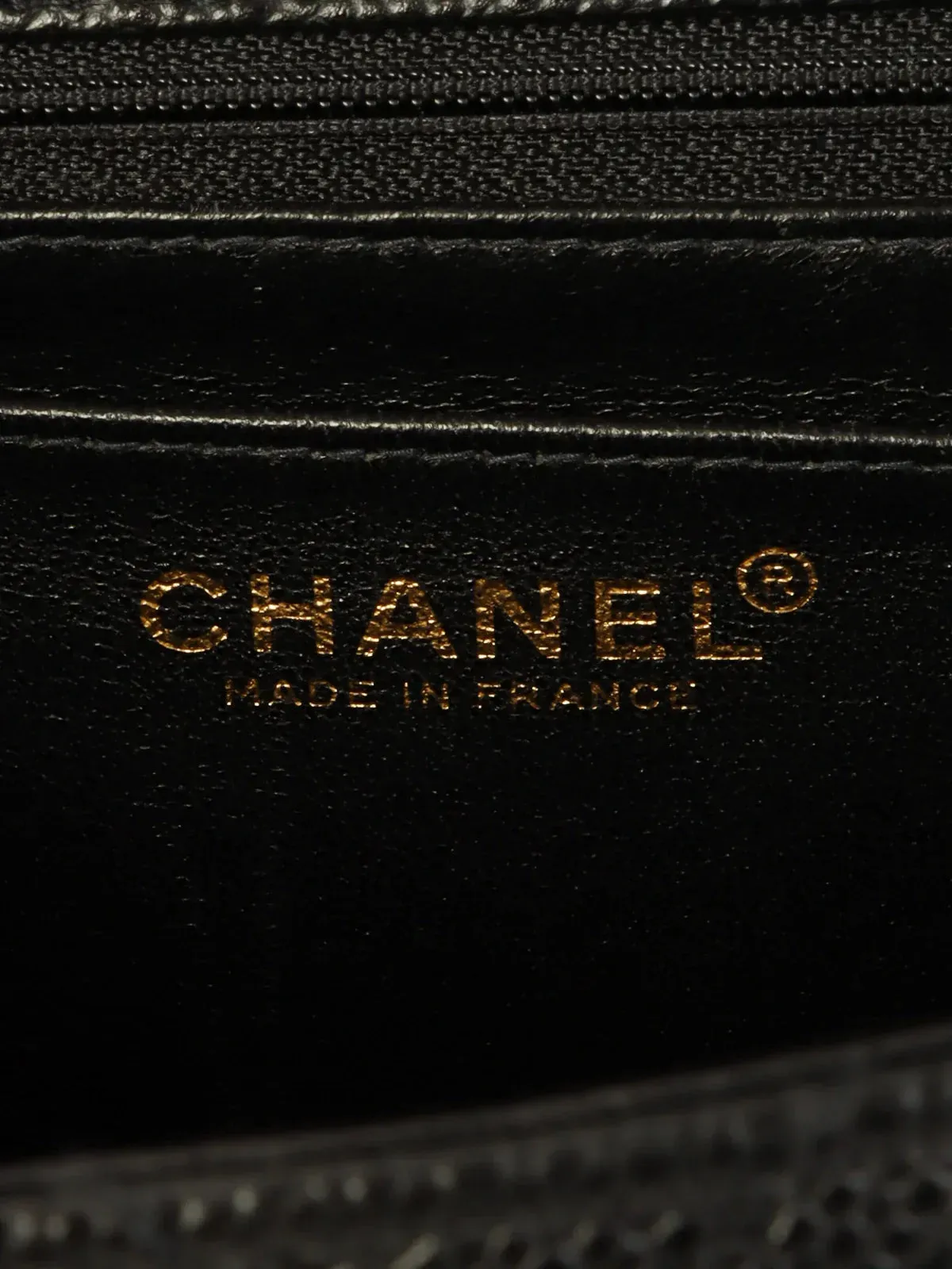CHANEL Around 2001 Made Caviar Skin Turn-Lock Top Handle Bag Black