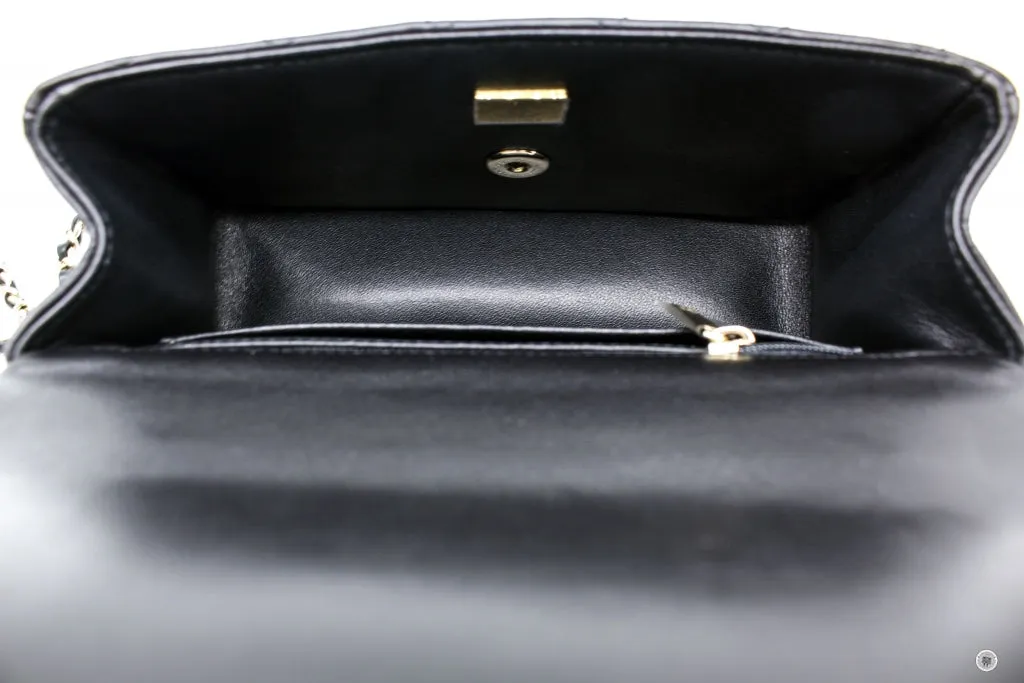Chanel AS2431B06660 Mini Flap Bag With Top Handle Black   94305 Lambskin Shoulder Bags Ghw