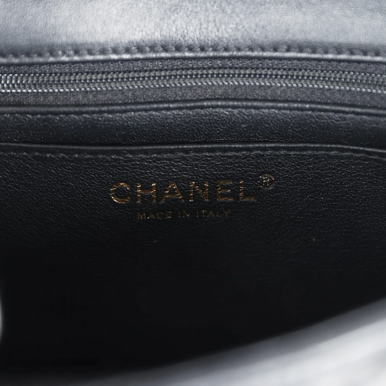 Chanel Mini Rectangular Flap with Top Handle Black Lambskin Light Gold Hardware