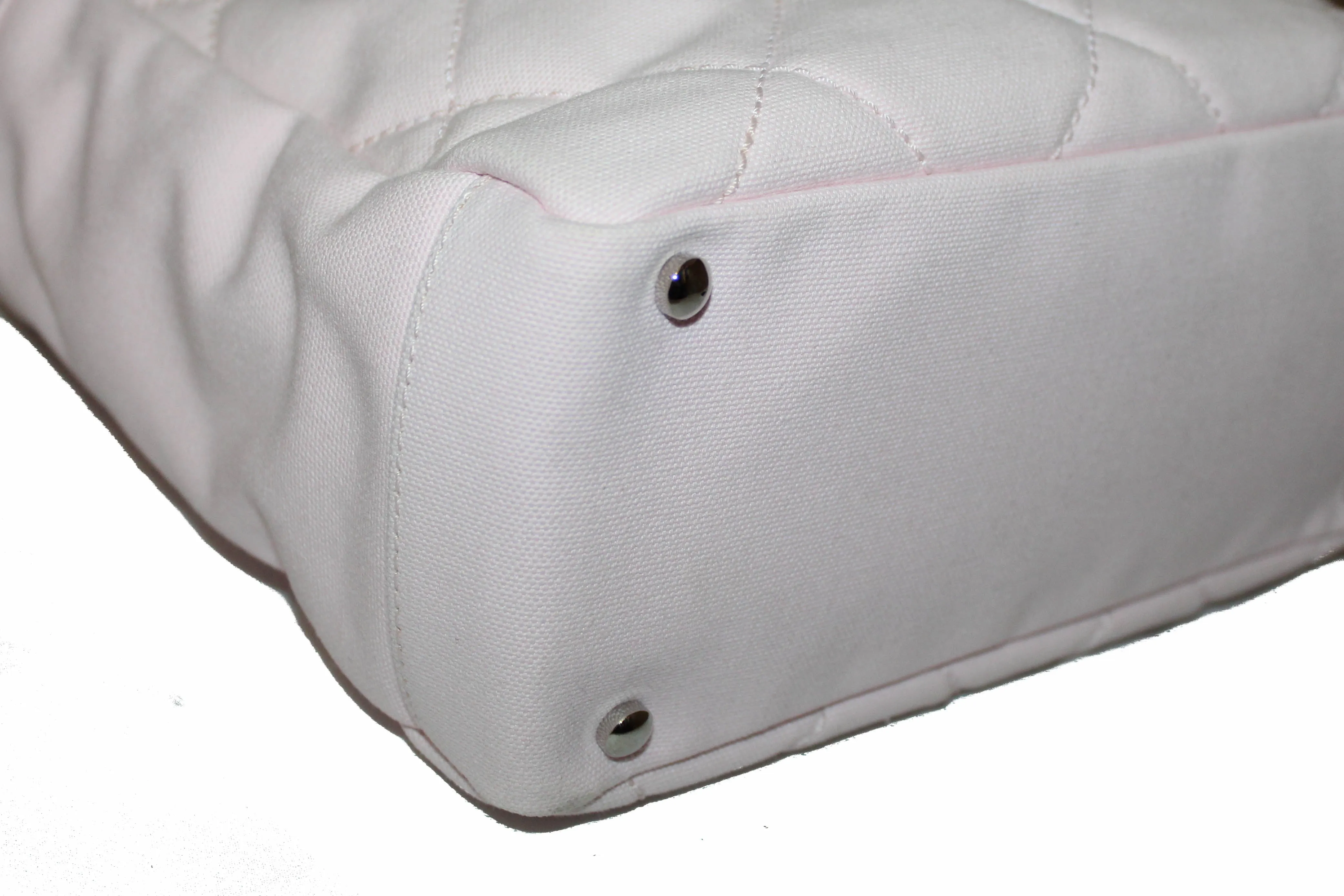 Chanel Pink Biarritz Canvas Leather Tote