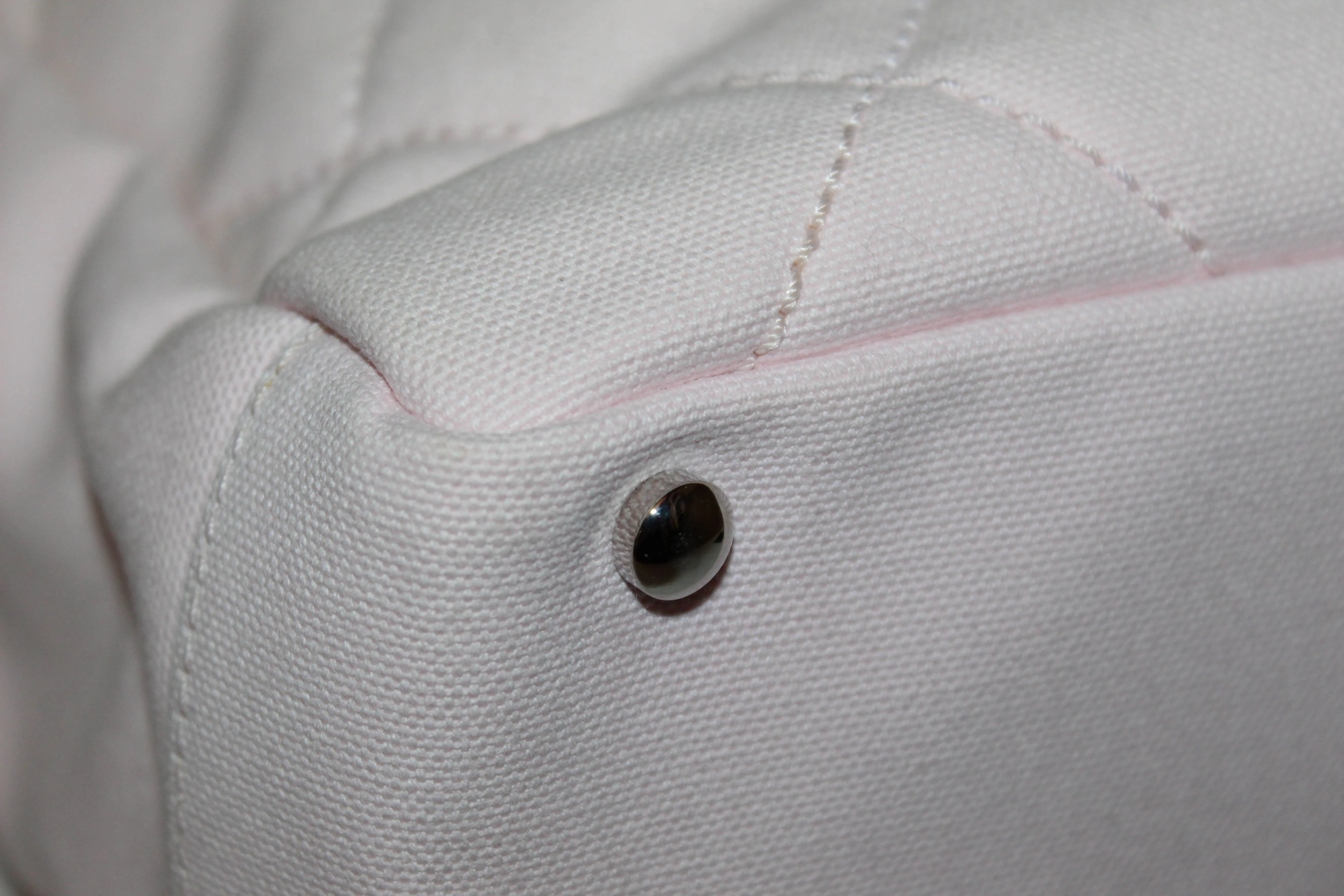 Chanel Pink Biarritz Canvas Leather Tote