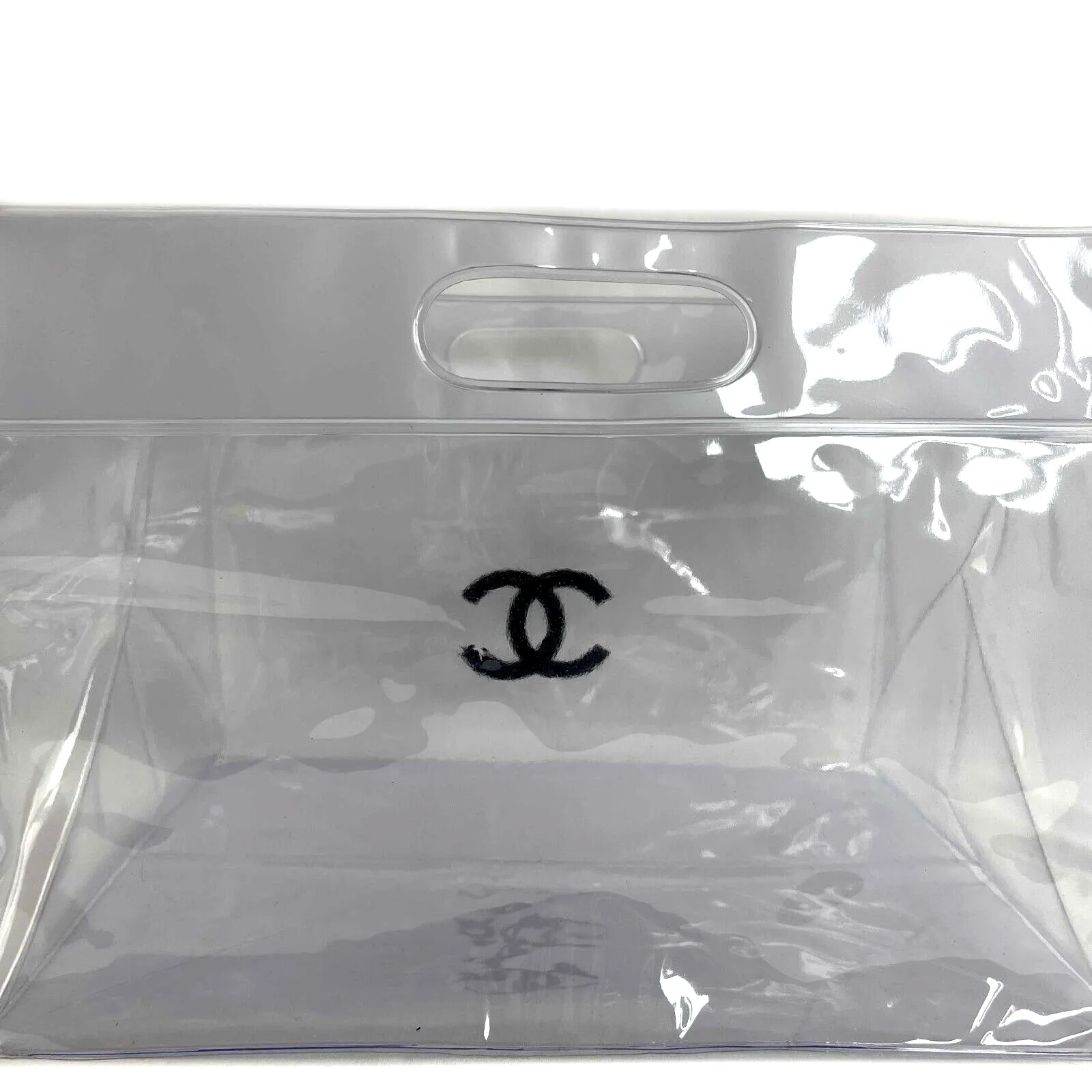 CHANEL PVC Shopping Clear CC Tote RARE