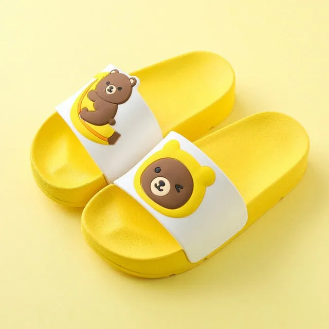 Children Cartoon Slippers Girls Summer Beach Sandals Kids Bathroom Flip Flops Toddler Boys Indoor Flip Flops Baby Home Shoes