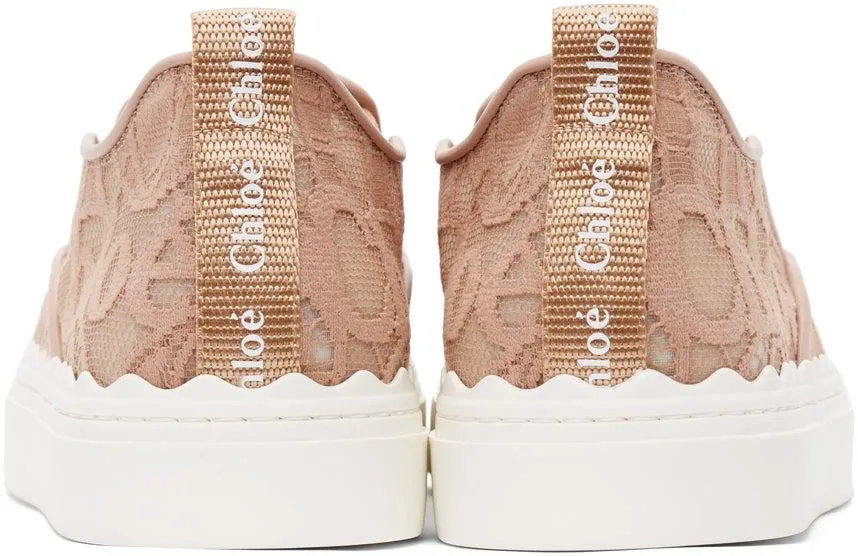 ChloÃ© Pink Lace Lauren Slip-On Sneakers