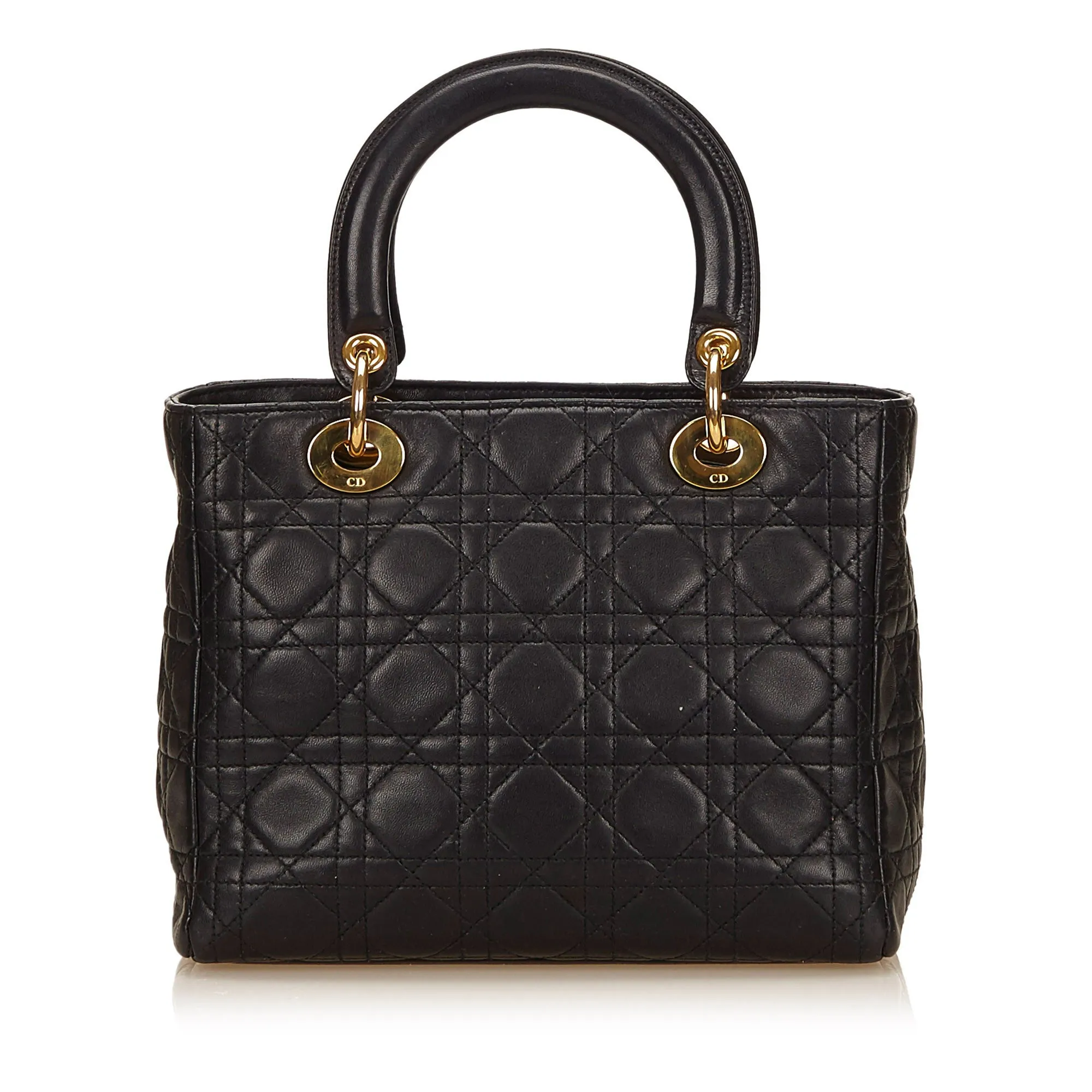 CHRISTIAN DIOR LADY DIOR MEDIUM BLACK BAG