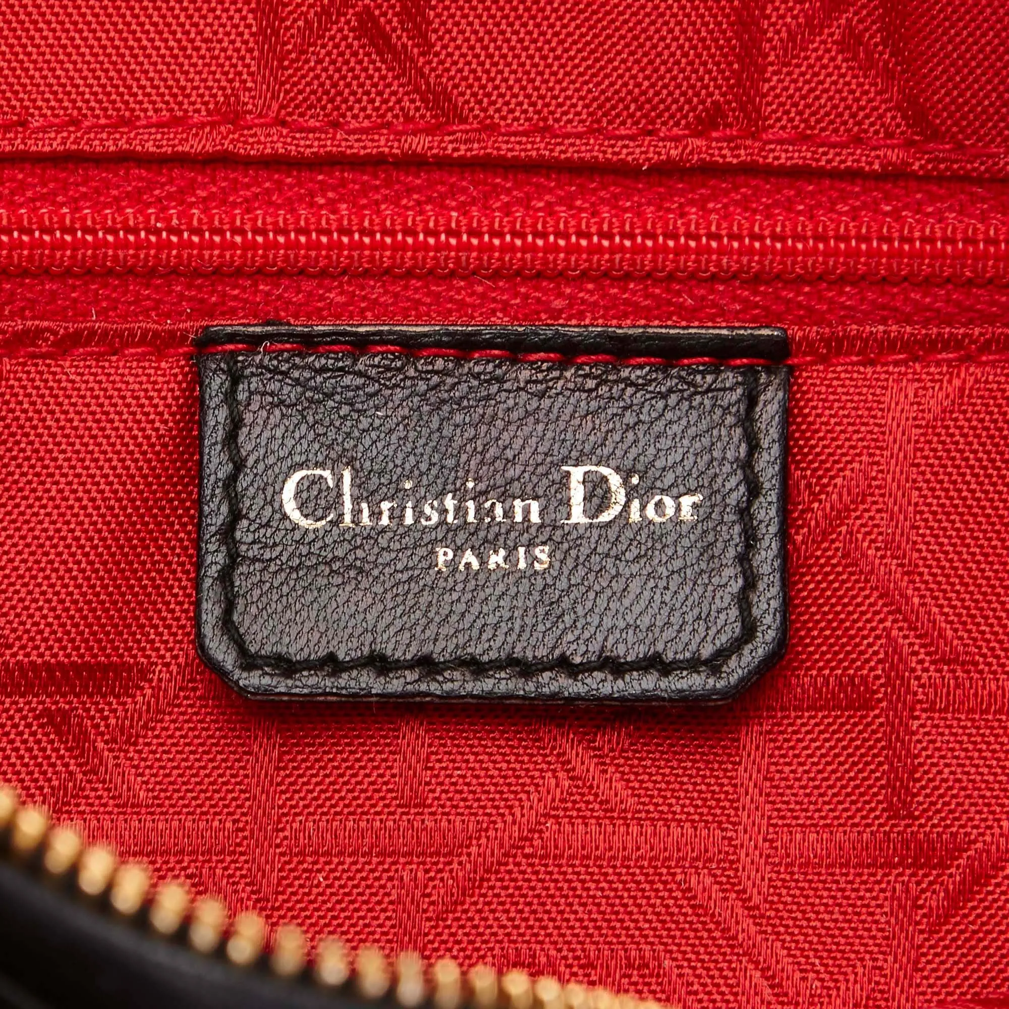 CHRISTIAN DIOR LADY DIOR MEDIUM BLACK BAG