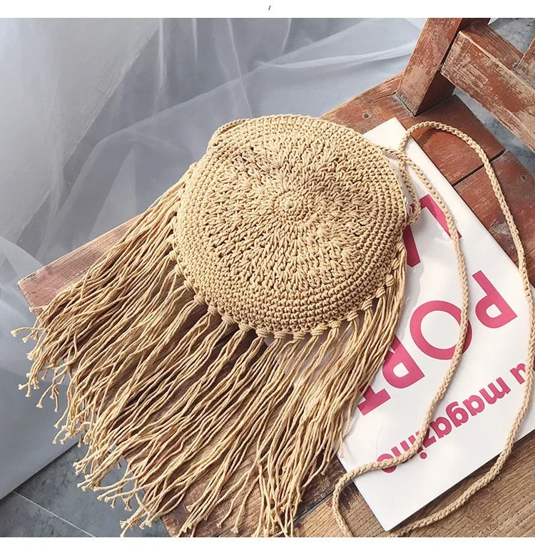 Christmas Gift casual half moon rattan women shoulder bags wicker woven lady crossbody bag summer beach straw bags lady small purse travel 2020