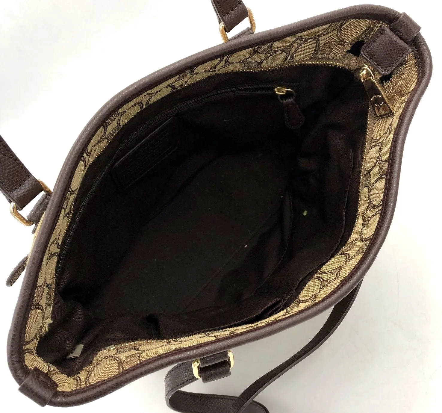 Coach C1657-F55364 Tan Signature Canvas Tote with Brown Leather Trim ( COA)