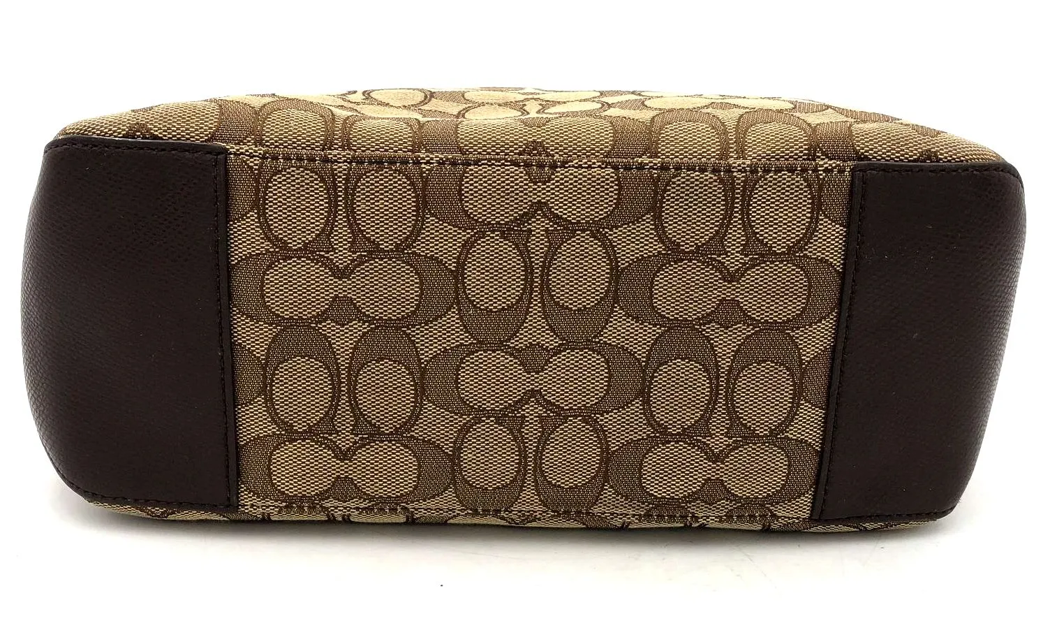 Coach C1657-F55364 Tan Signature Canvas Tote with Brown Leather Trim ( COA)