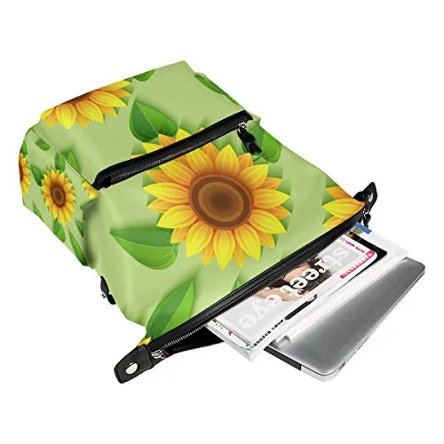 Colourlife Vivid Sunflowers Stylish Casual Shoulder Backpacks Laptop School Bags Travel